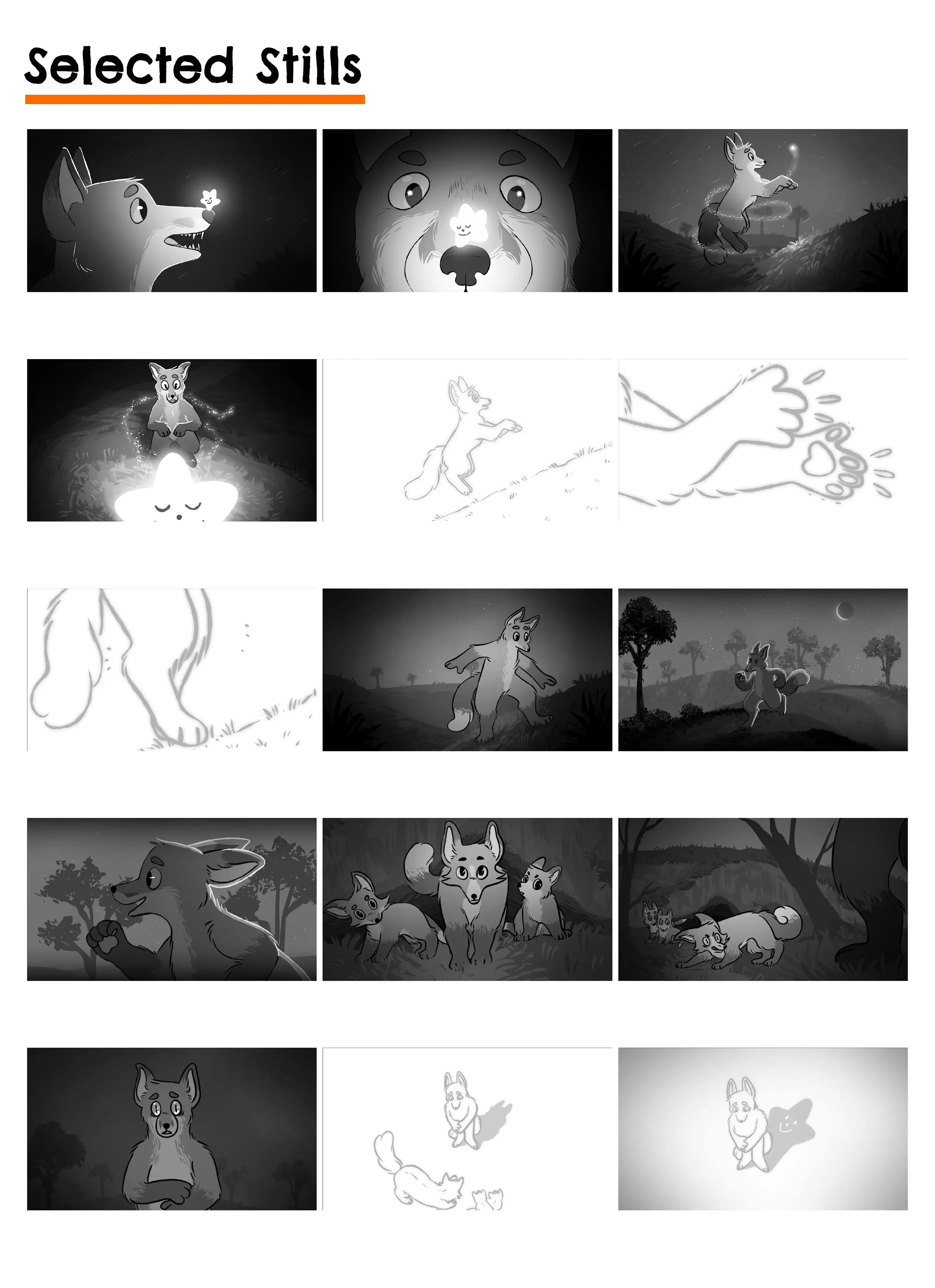 Fifteen still shots from the second film.
