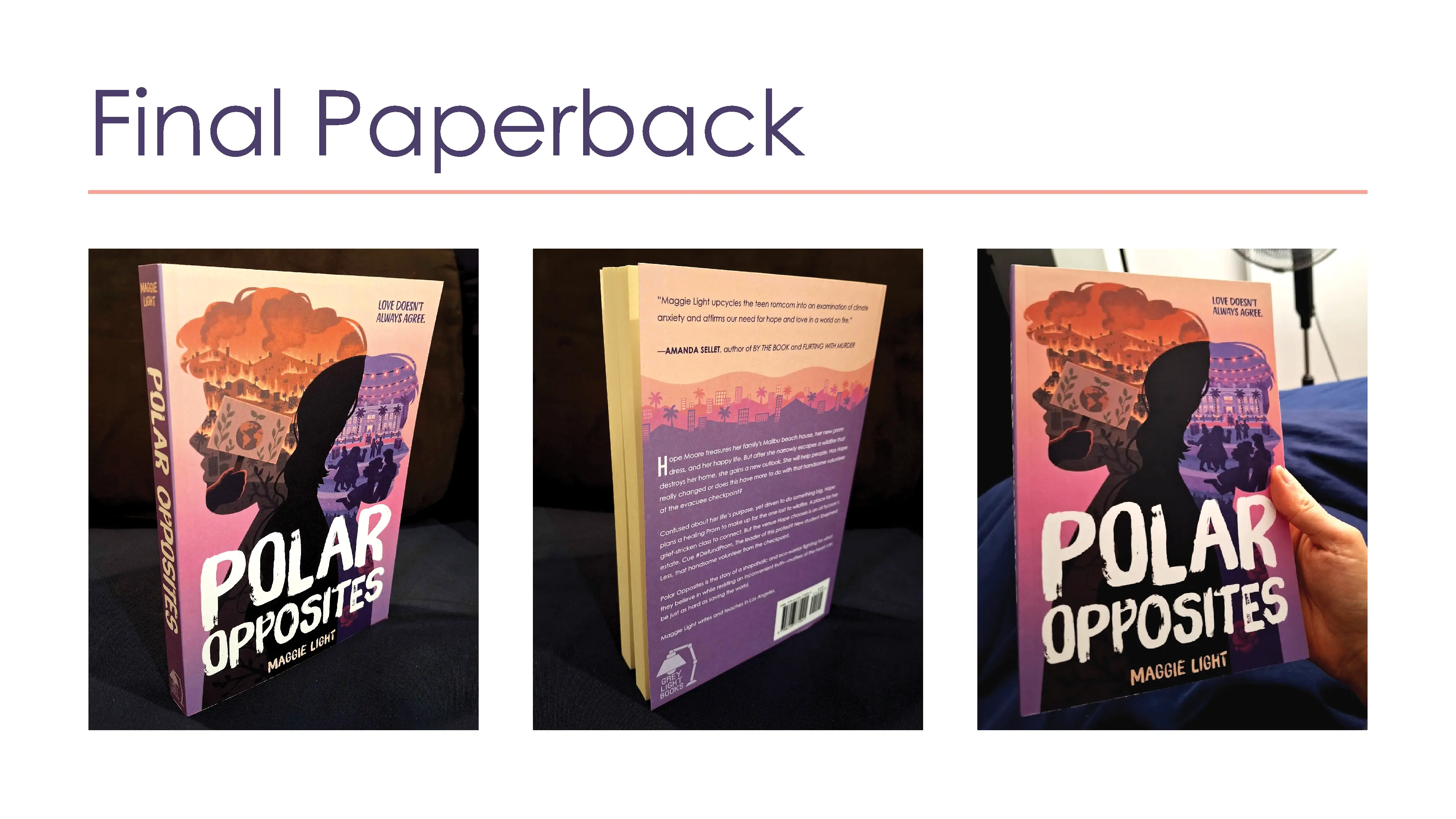 Photographs of the final paperback novel.