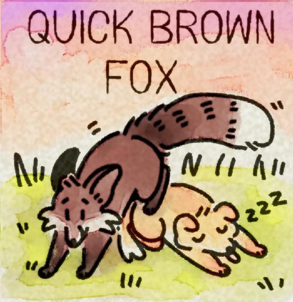 Page 17: a quick brown fox jumping over a lazy dog. The word for Q is Quick Brown Fox.