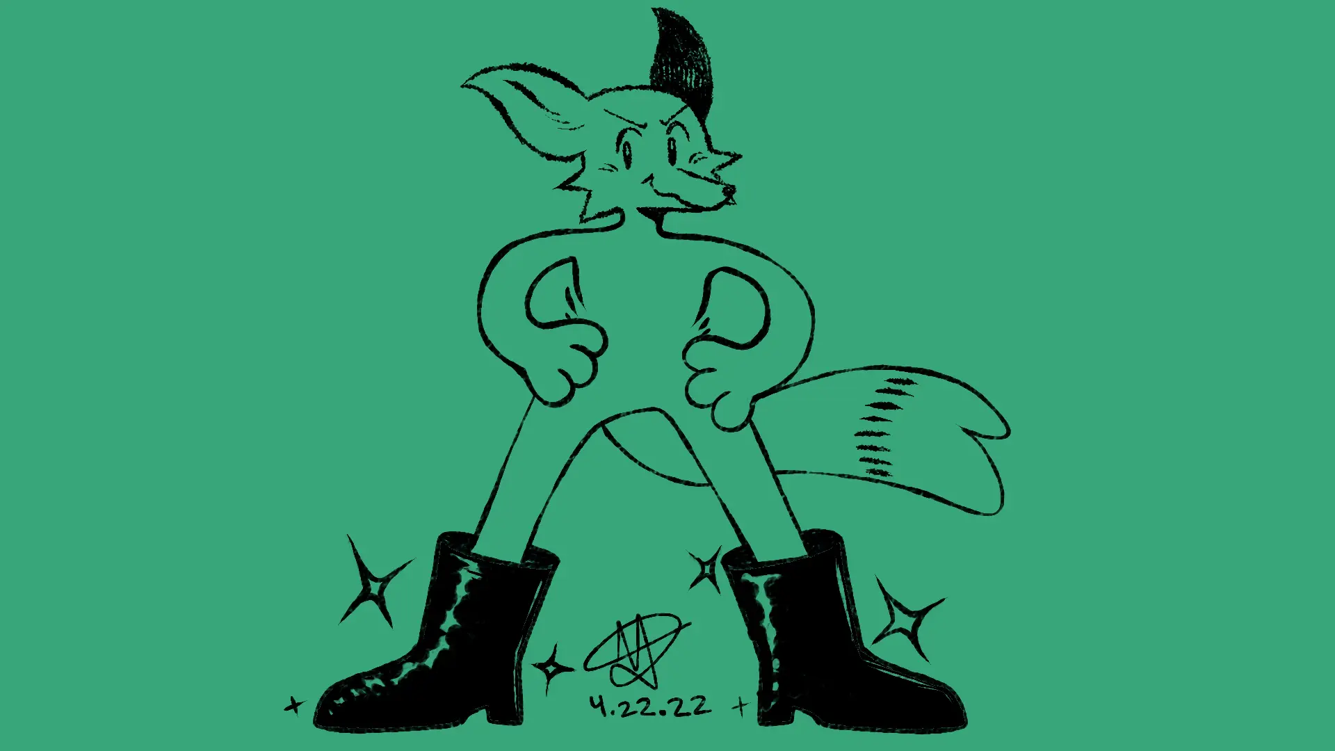 Fox Day 52: A fox wearing shiny black boots.