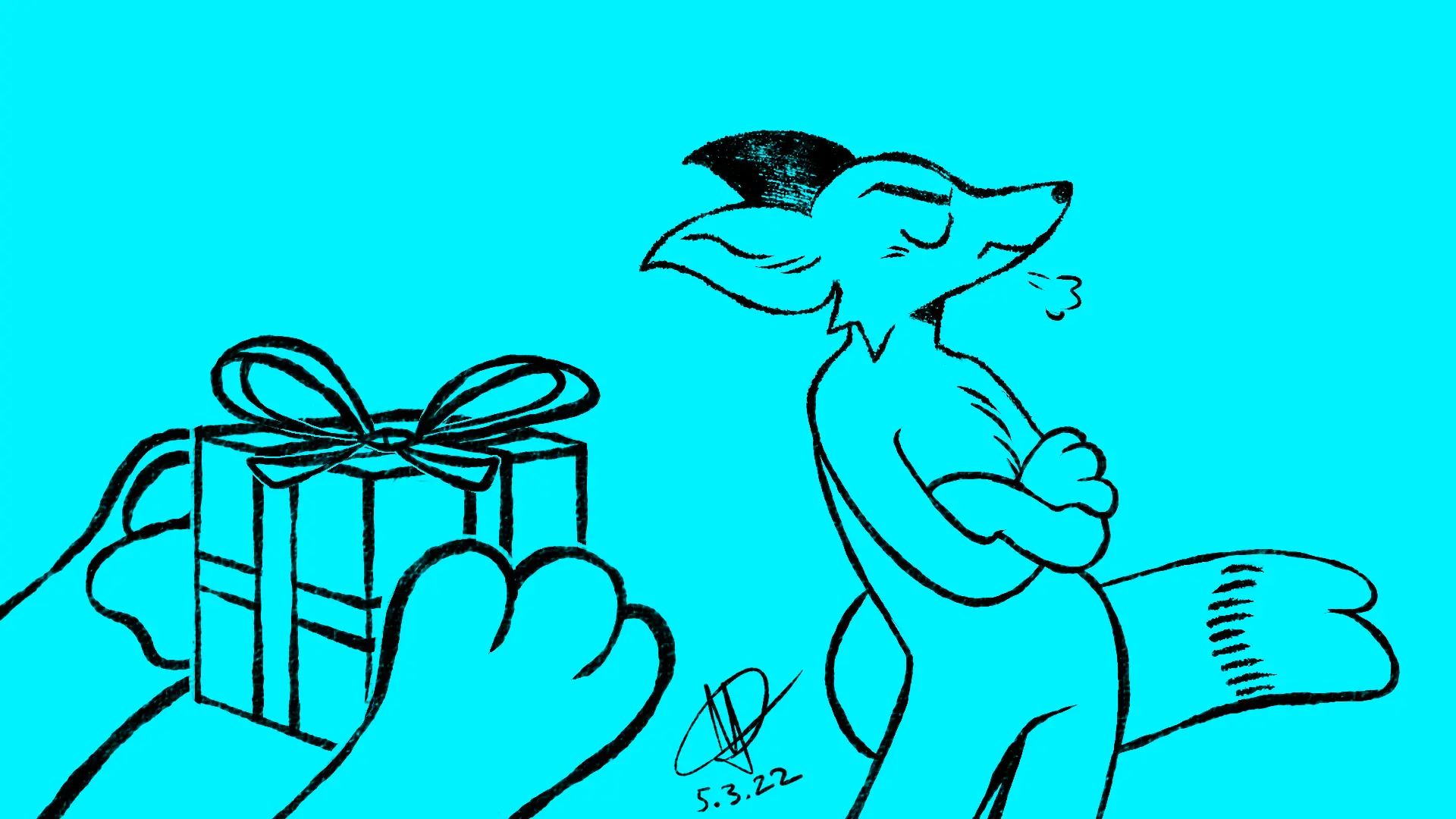 Fox Day 63: A fox refusing another fox's gift.